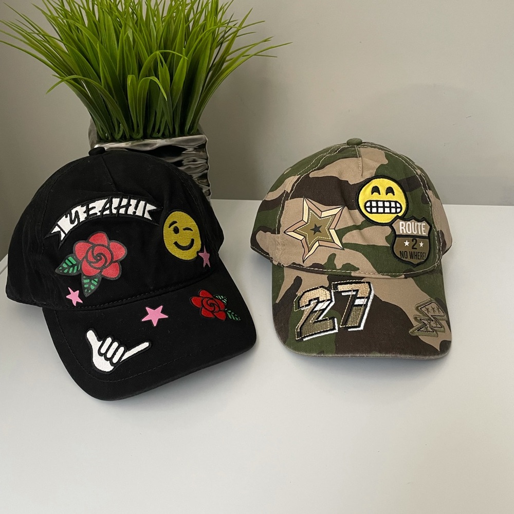 Women’s Emoji Caps Hats Black and Camo
